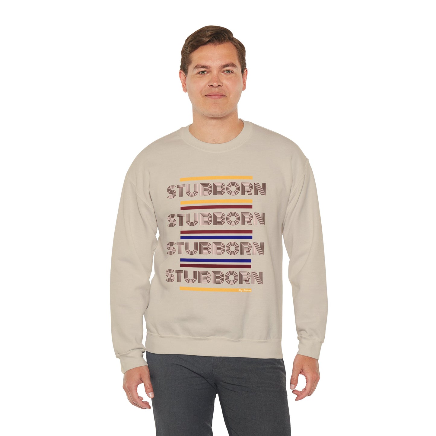Stay Stubborn Retro - Men's Crewneck Sweatshirt