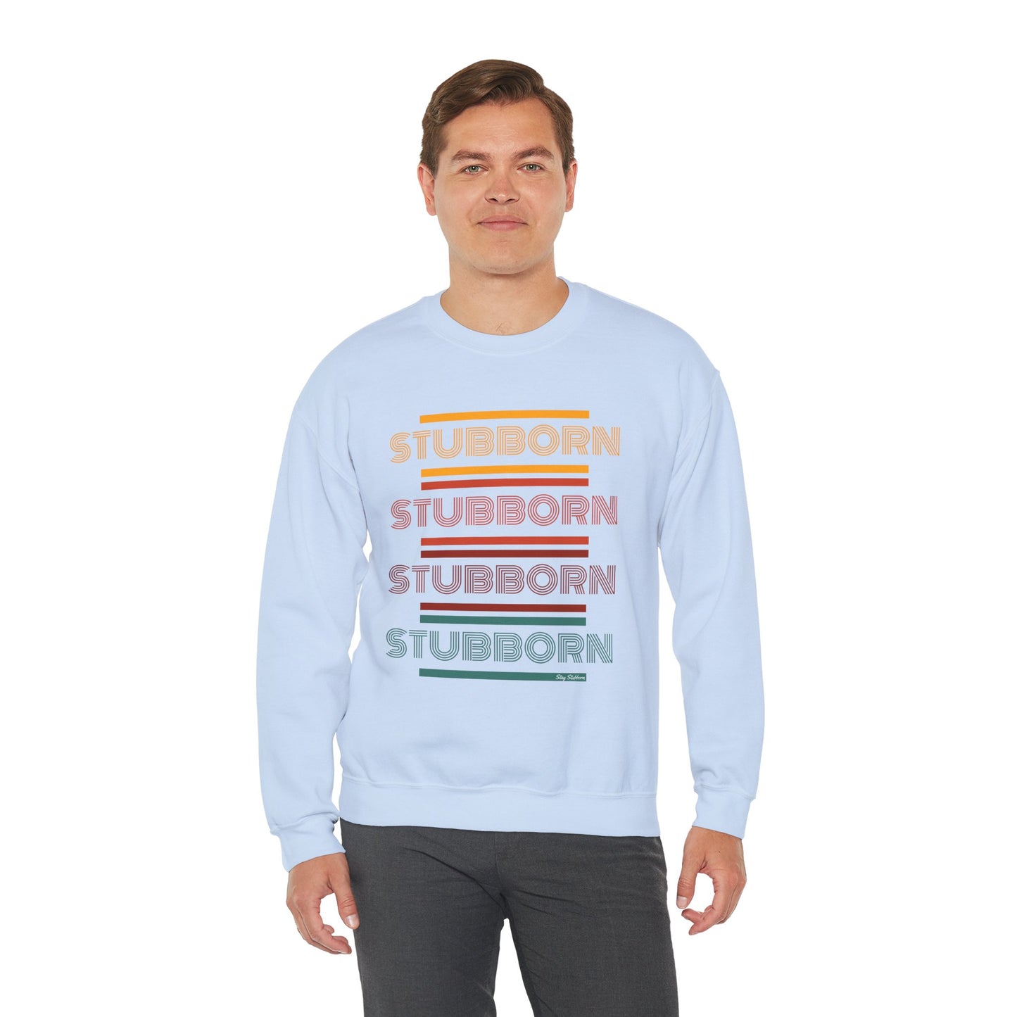 Stay Stubborn Retro - Men's Crewneck Sweatshirt