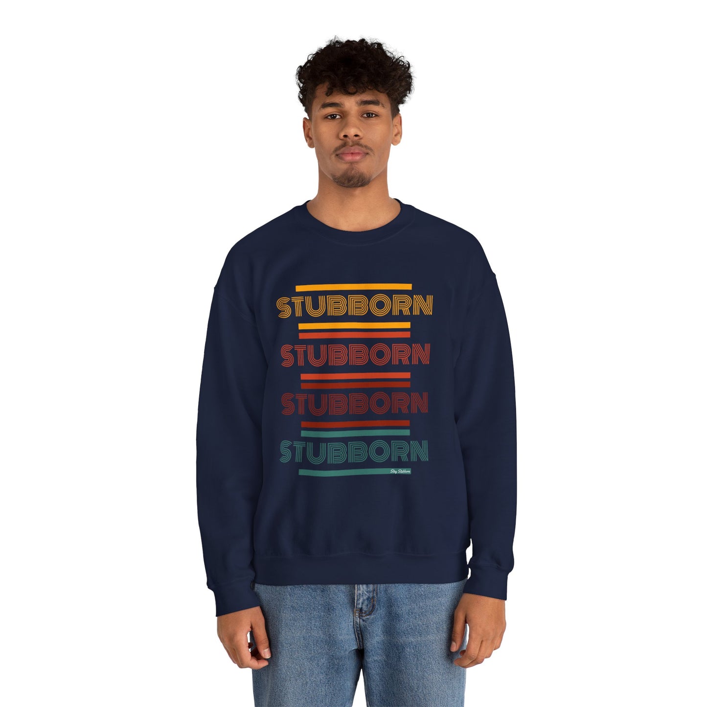 Stay Stubborn Retro - Men's Crewneck Sweatshirt