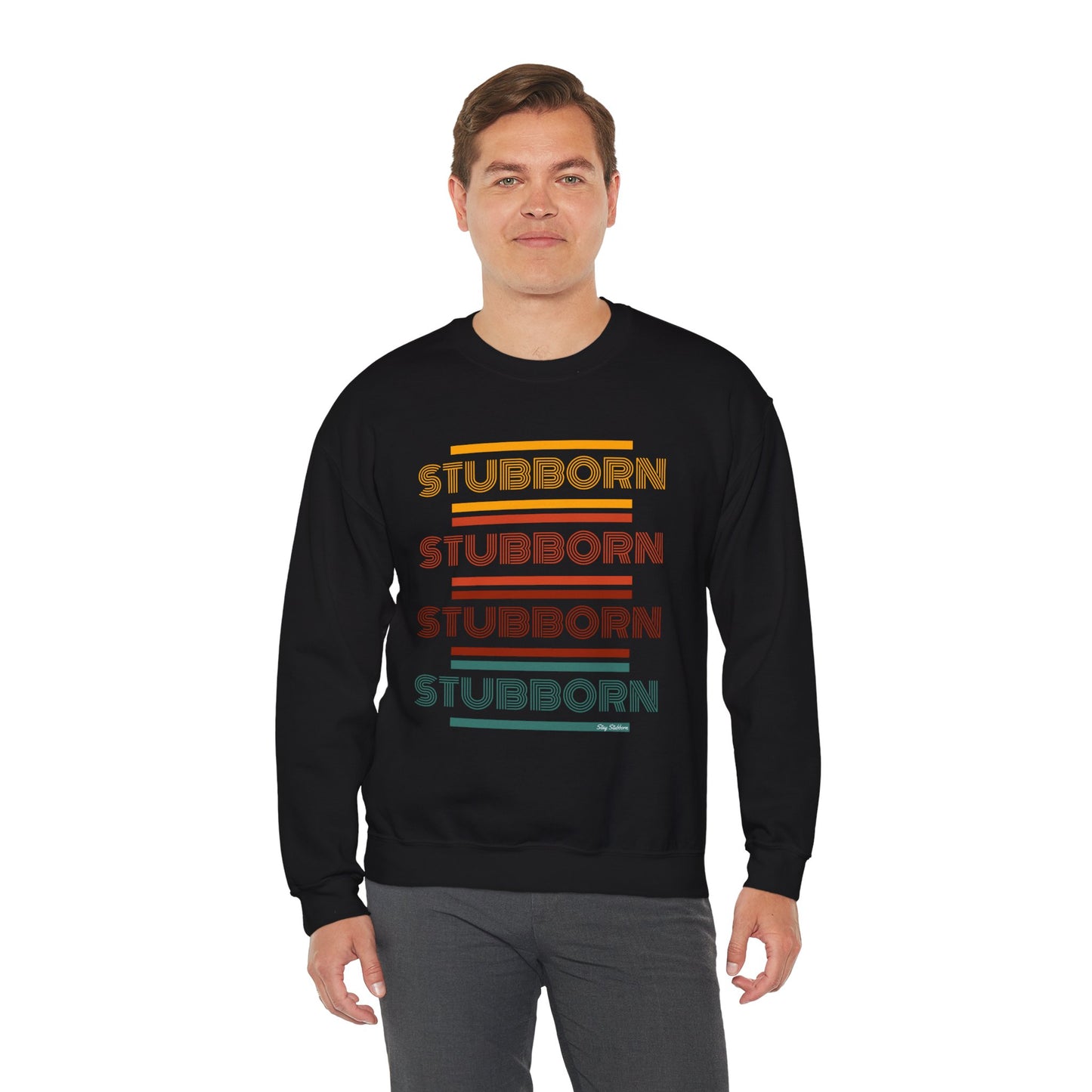 Stay Stubborn Retro - Men's Crewneck Sweatshirt