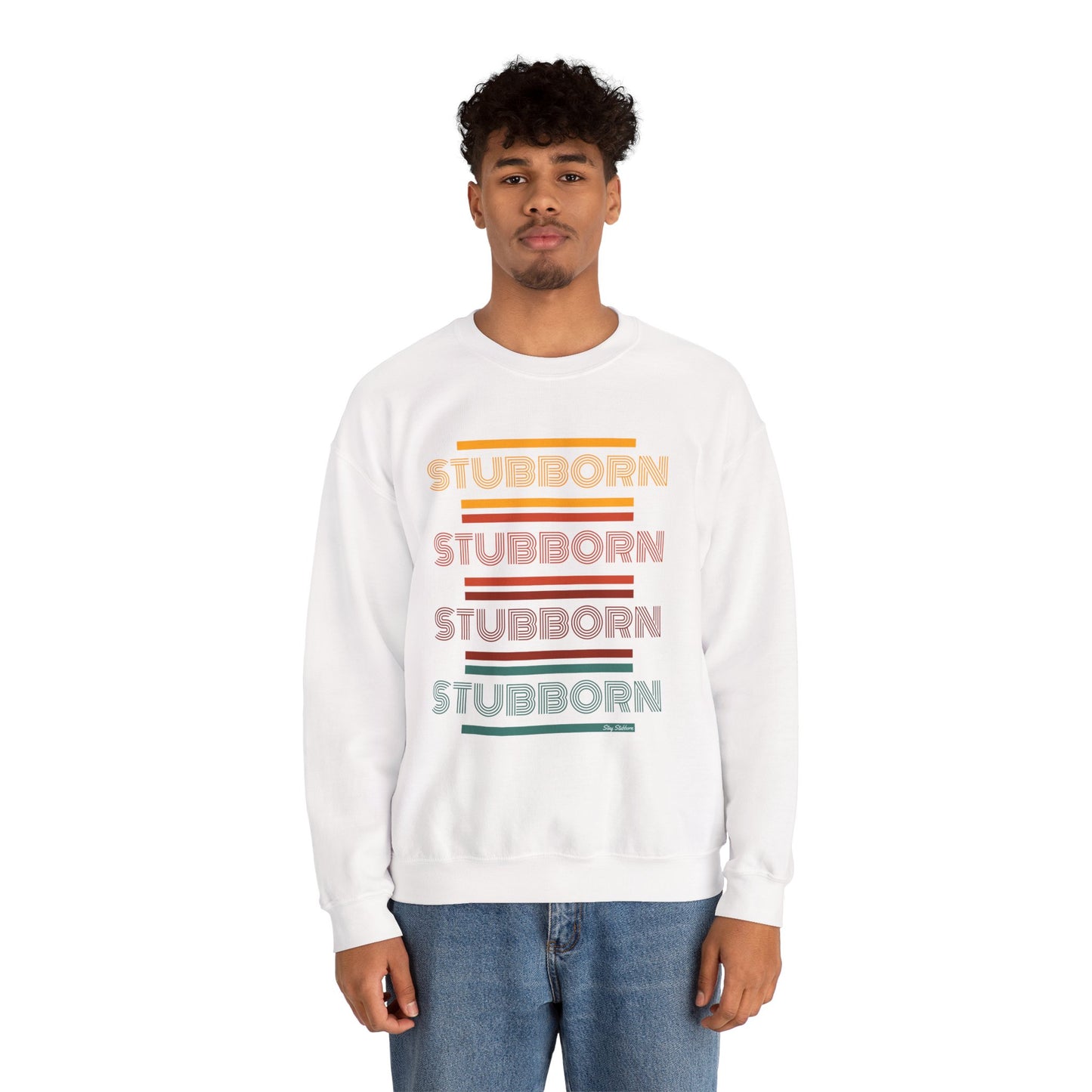 Stay Stubborn Retro - Men's Crewneck Sweatshirt