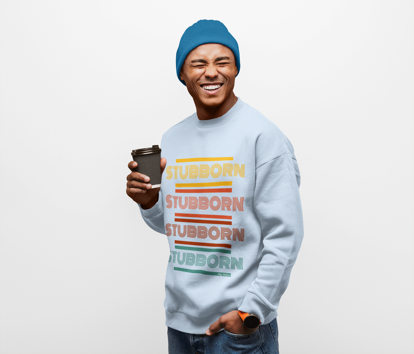 Stay Stubborn Retro - Men's Crewneck Sweatshirt