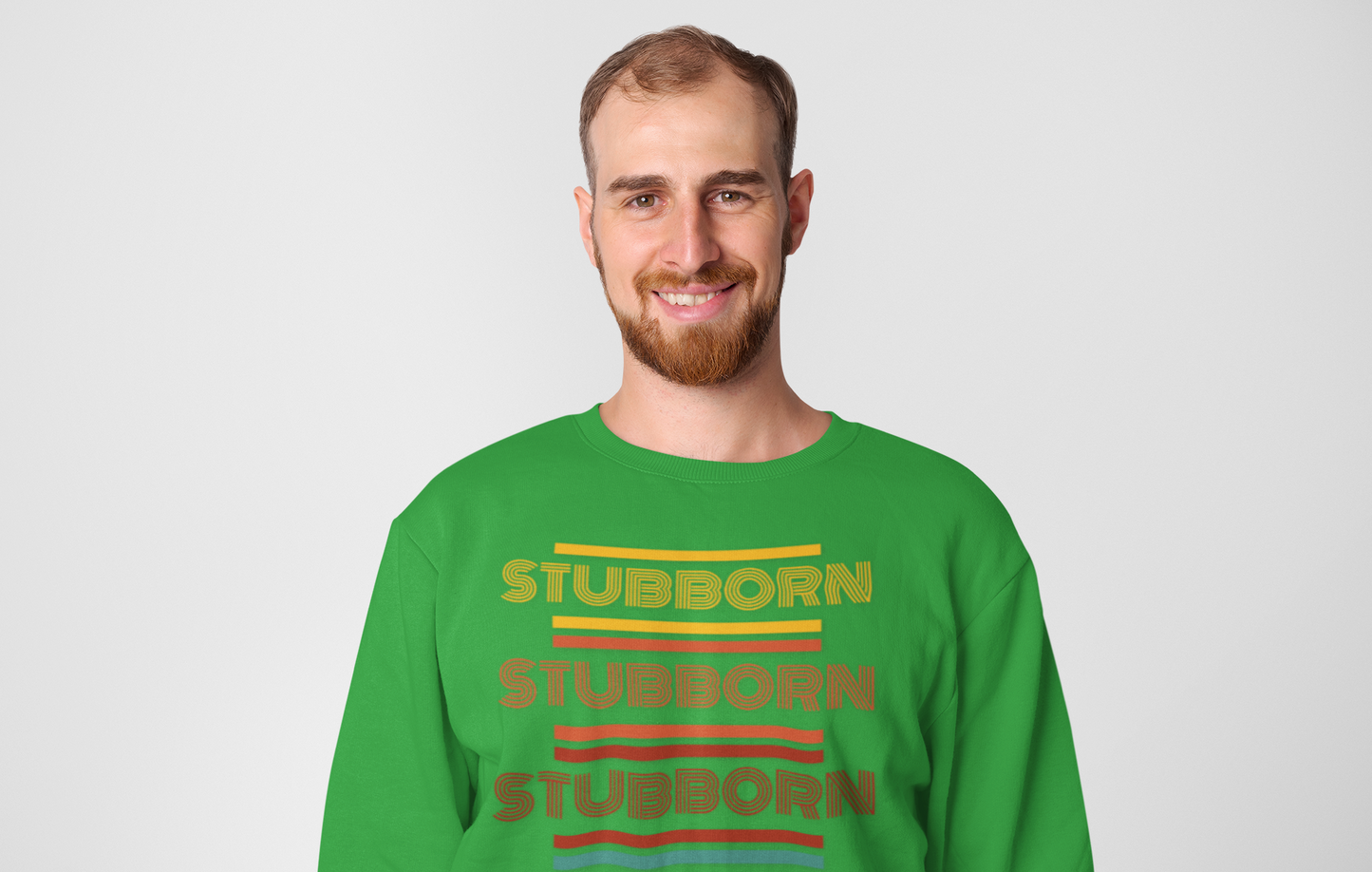 Stay Stubborn Retro - Men's Crewneck Sweatshirt