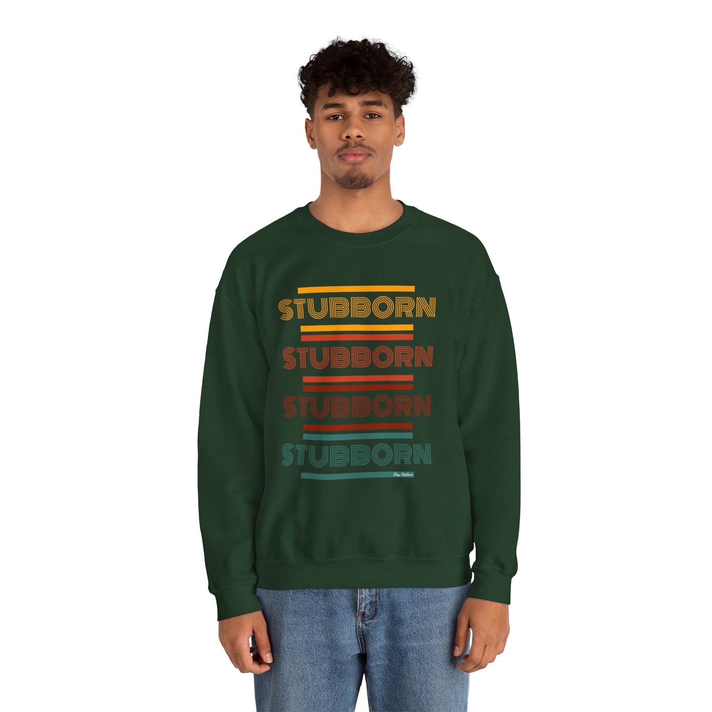 Stay Stubborn Retro - Men's Crewneck Sweatshirt