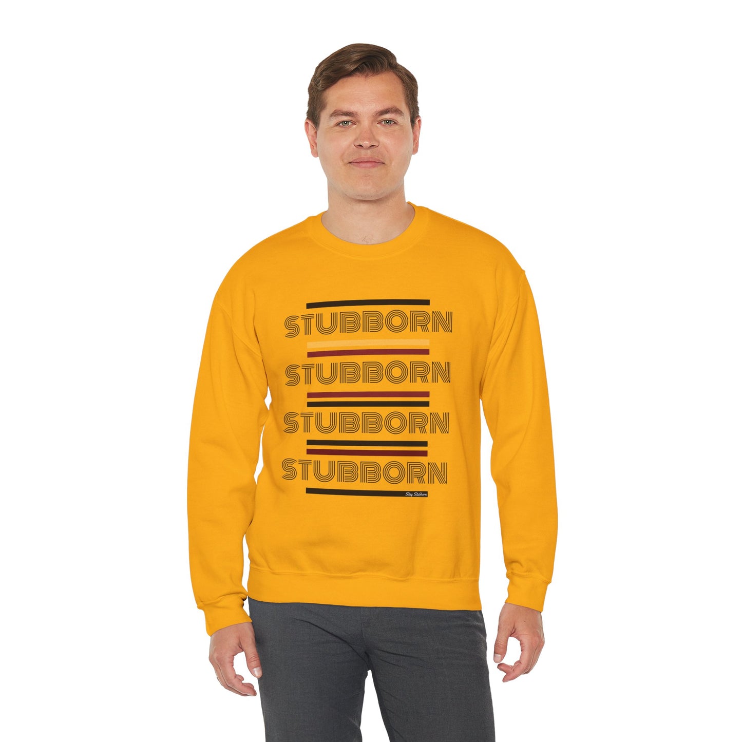Stay Stubborn Retro - Men's Crewneck Sweatshirt