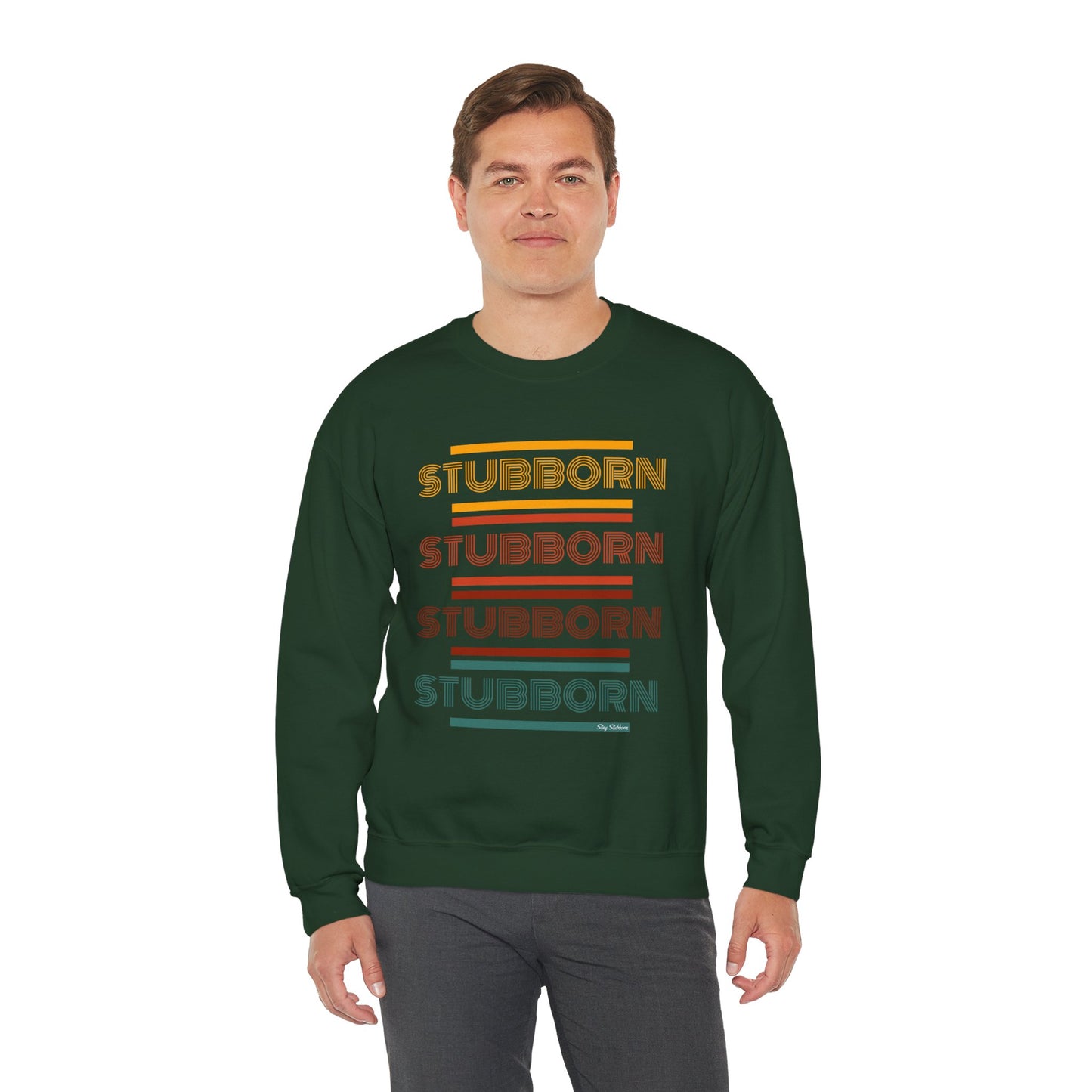 Stay Stubborn Retro - Men's Crewneck Sweatshirt