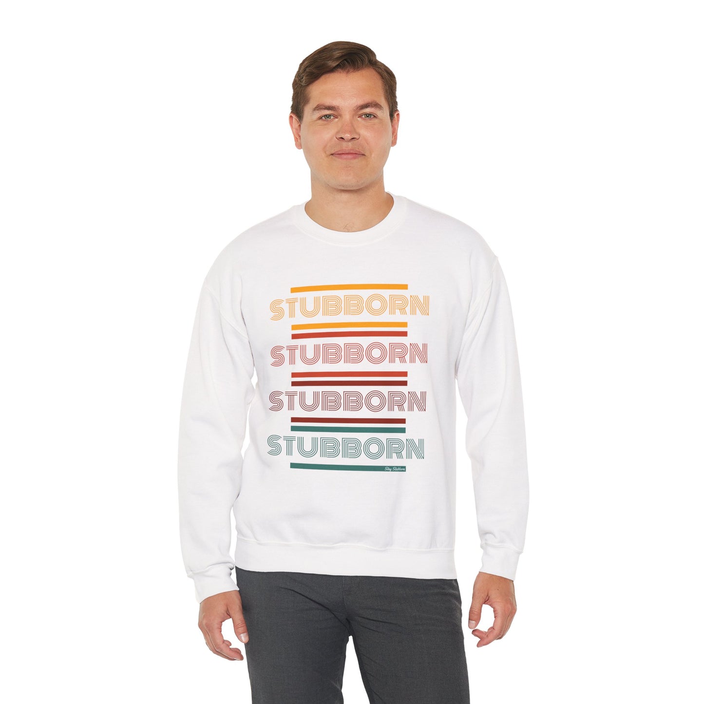 Stay Stubborn Retro - Men's Crewneck Sweatshirt