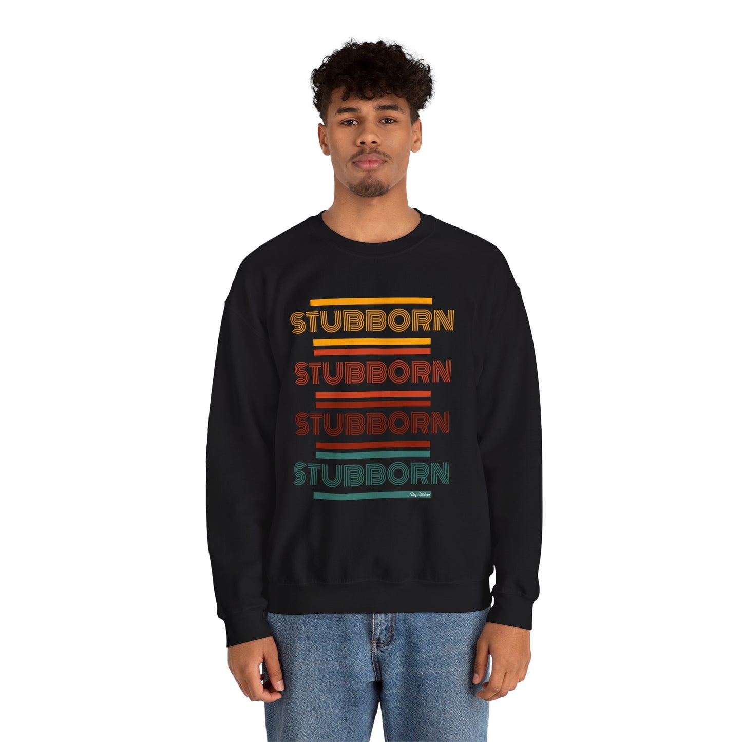 Stay Stubborn Retro - Men's Crewneck Sweatshirt
