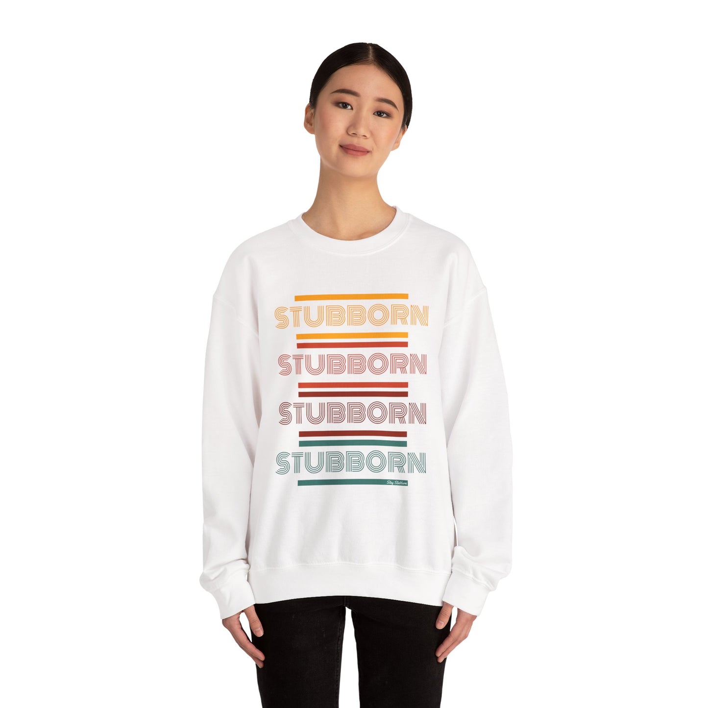 Stay Stubborn Retro - Women's Crewneck Sweatshirt