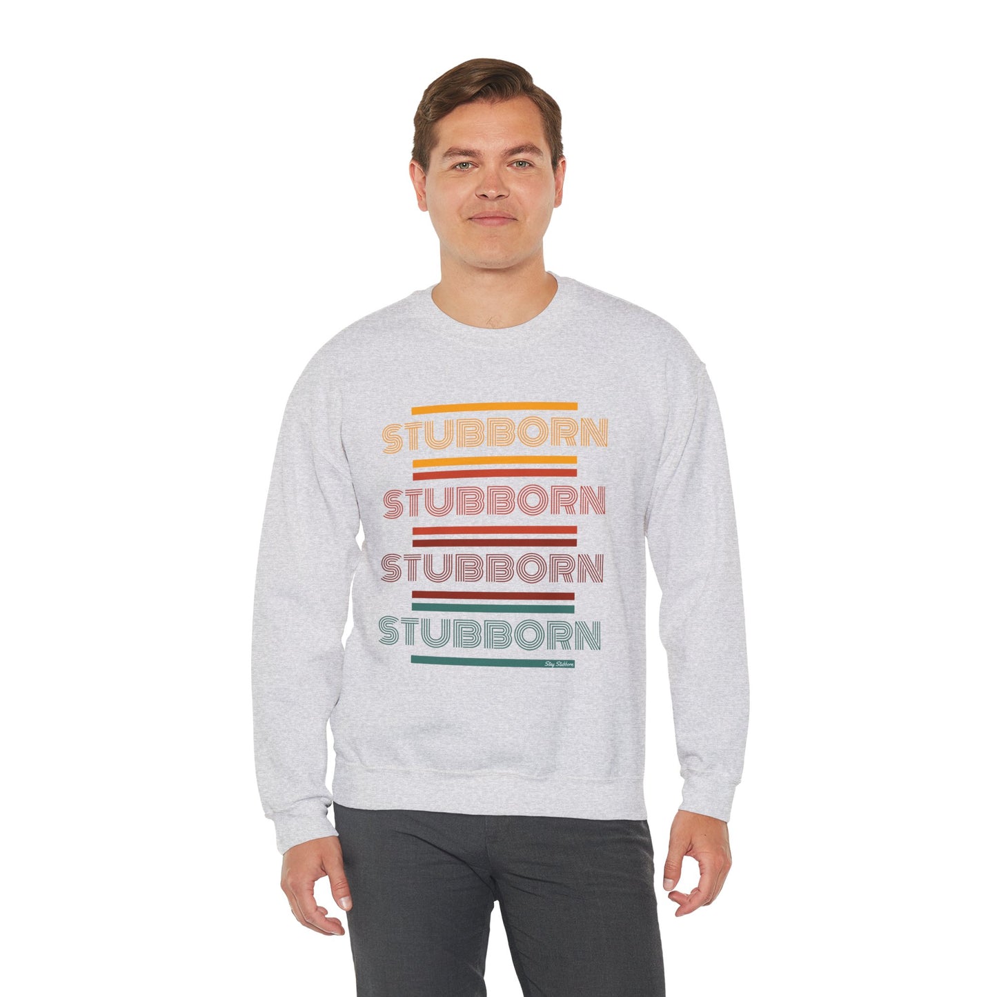 Stay Stubborn Retro - Men's Crewneck Sweatshirt