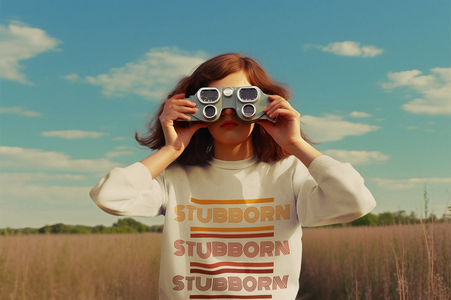 Stay Stubborn Retro - Women's Crewneck Sweatshirt