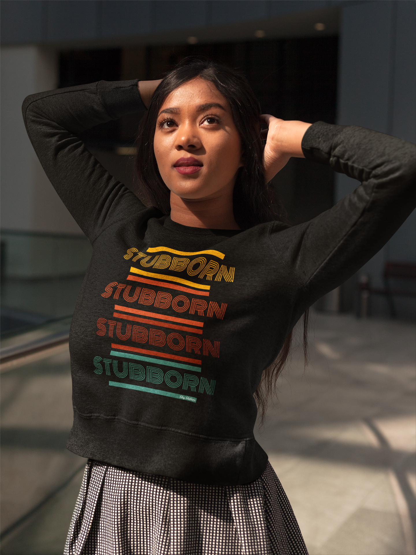 Stay Stubborn Retro - Women's Crewneck Sweatshirt