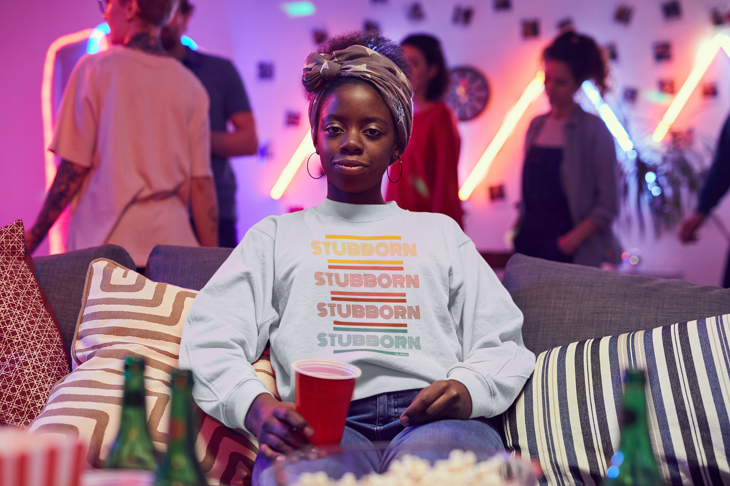 Stay Stubborn Retro - Women's Crewneck Sweatshirt