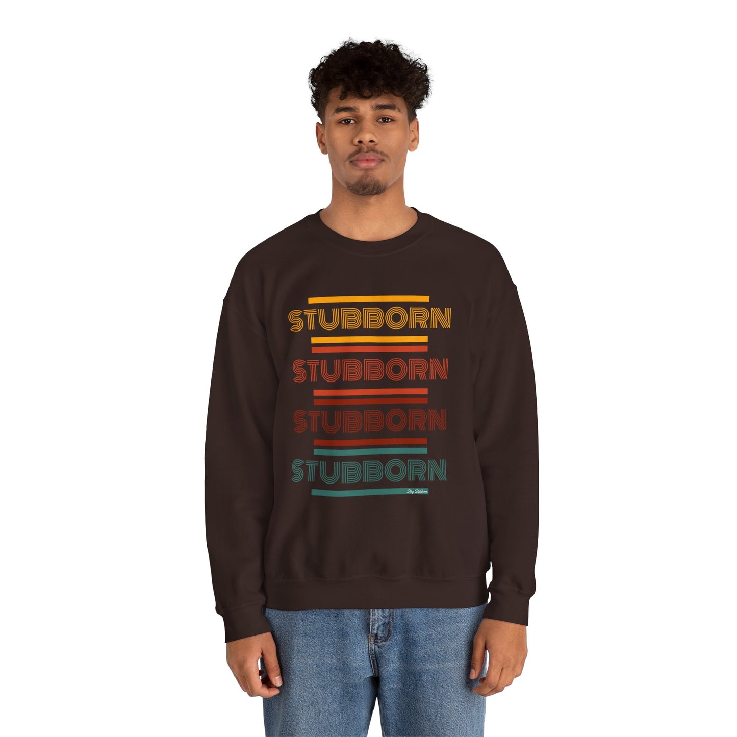 Stay Stubborn Retro - Men's Crewneck Sweatshirt