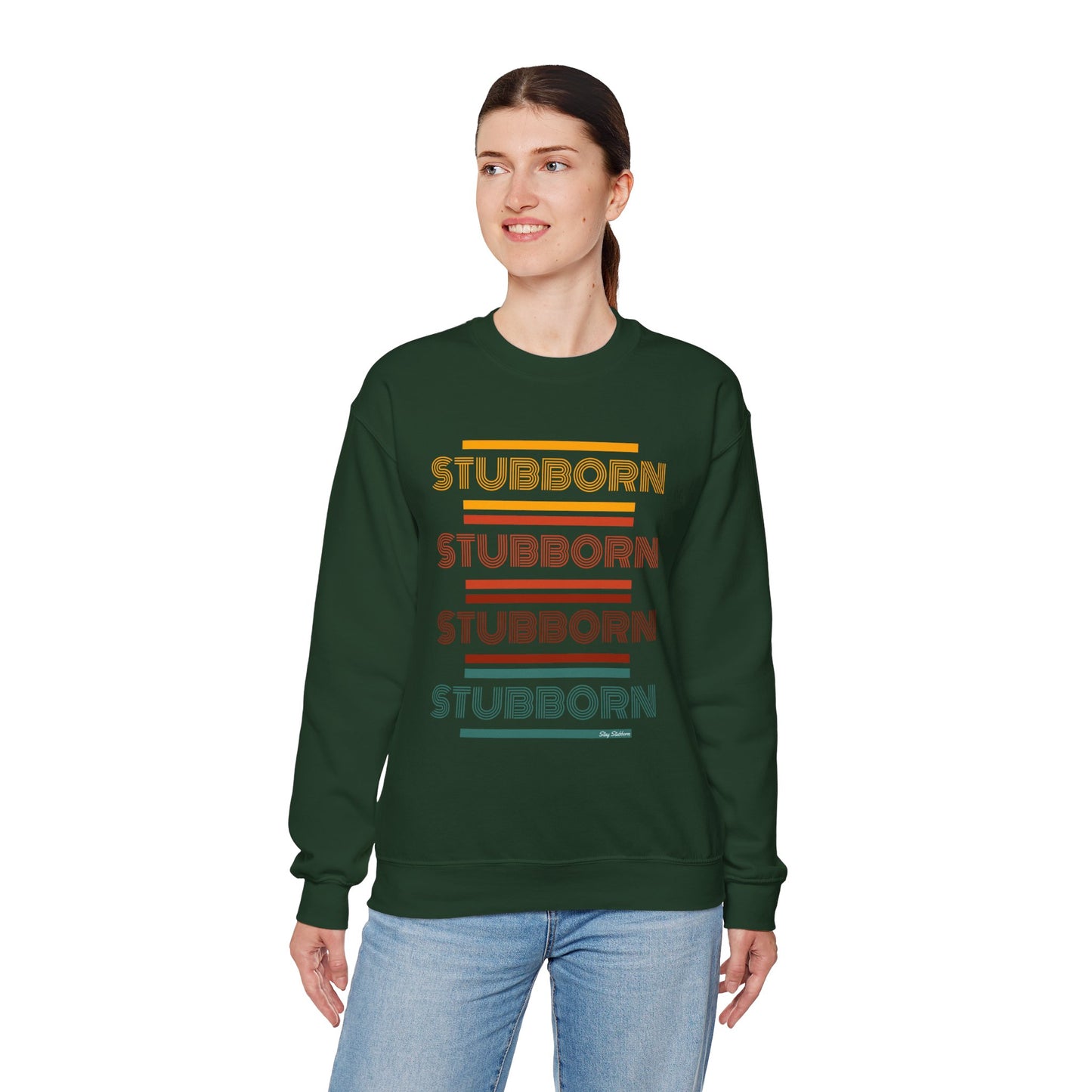 Stay Stubborn Retro - Women's Crewneck Sweatshirt