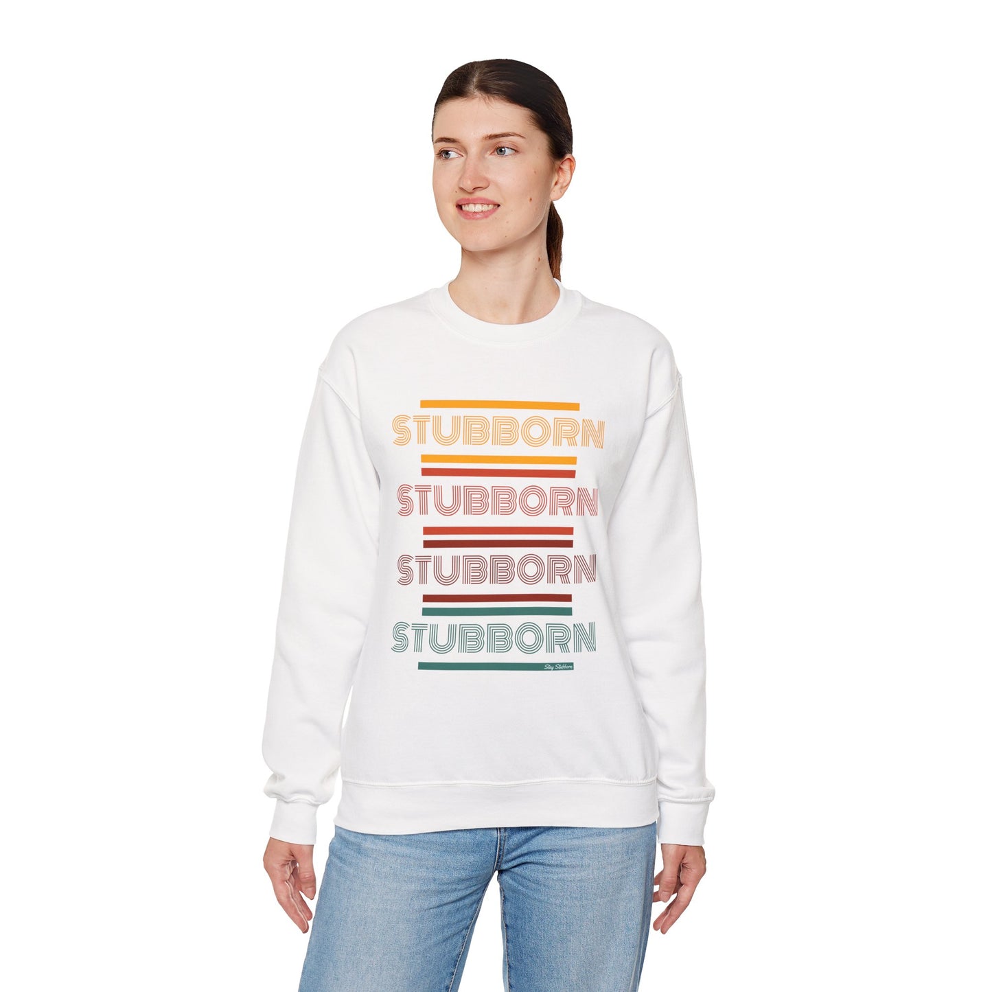 Stay Stubborn Retro - Women's Crewneck Sweatshirt
